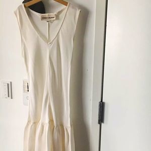 Caron Callahan Dress Beige Sleeveless Size 6